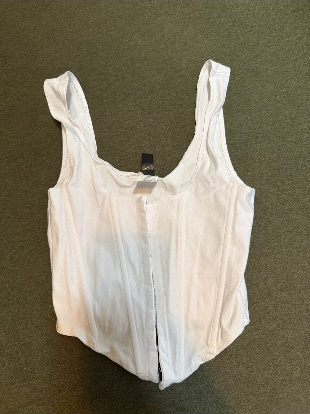 White Women's Boutique Corset Tank Top